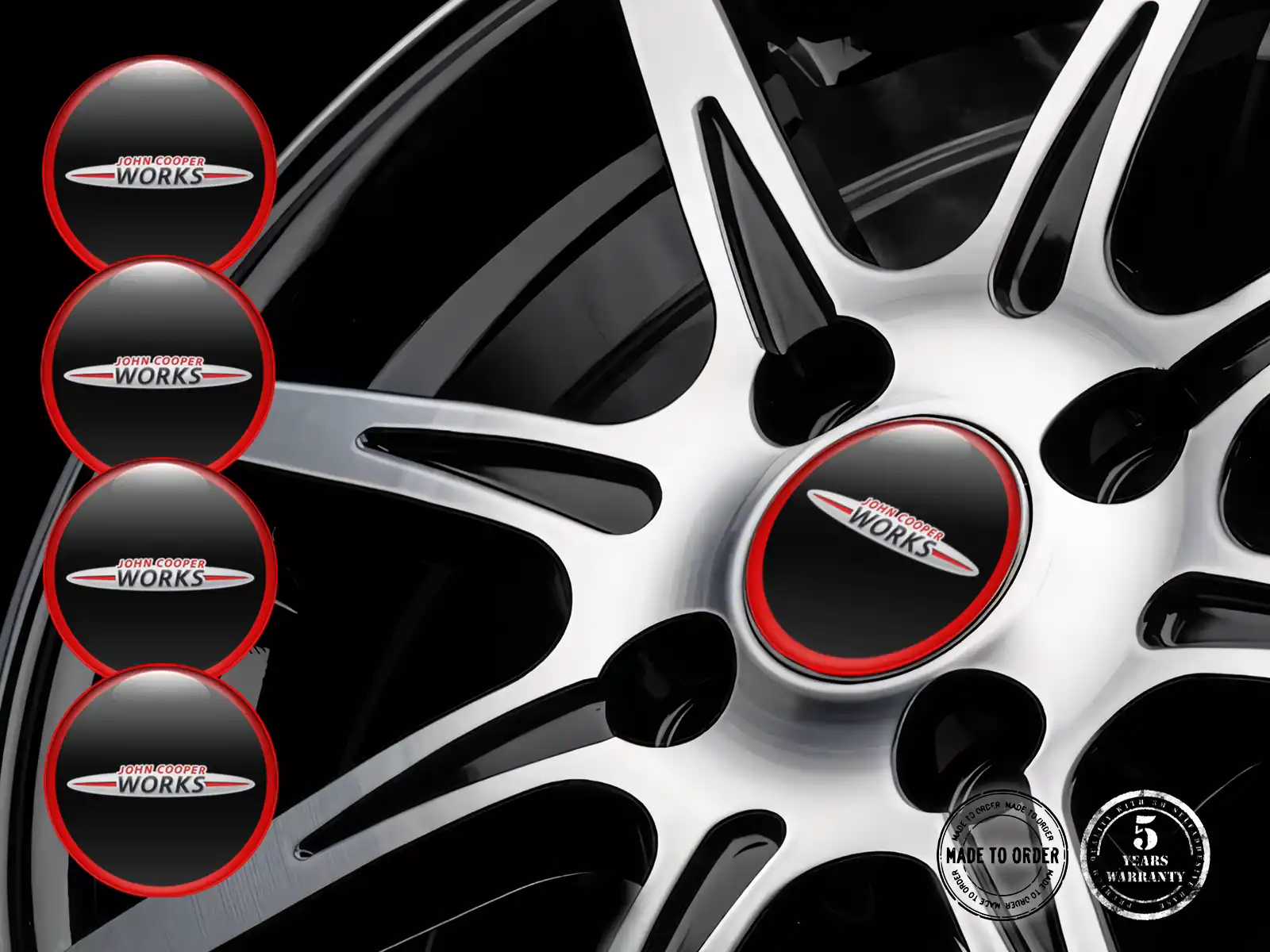 Mini Cooper Domed Stickers Logo Resin Wheel Badges